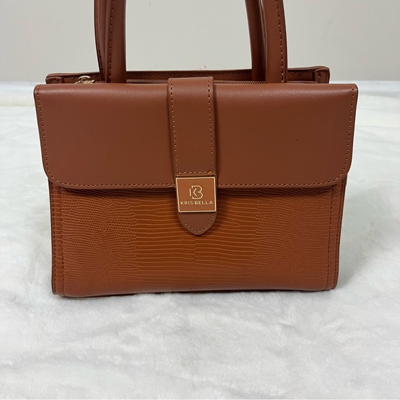 KRIS BELLA BROWN TOP HANDLE HANDBAG PURSE - Picture 10 of 10